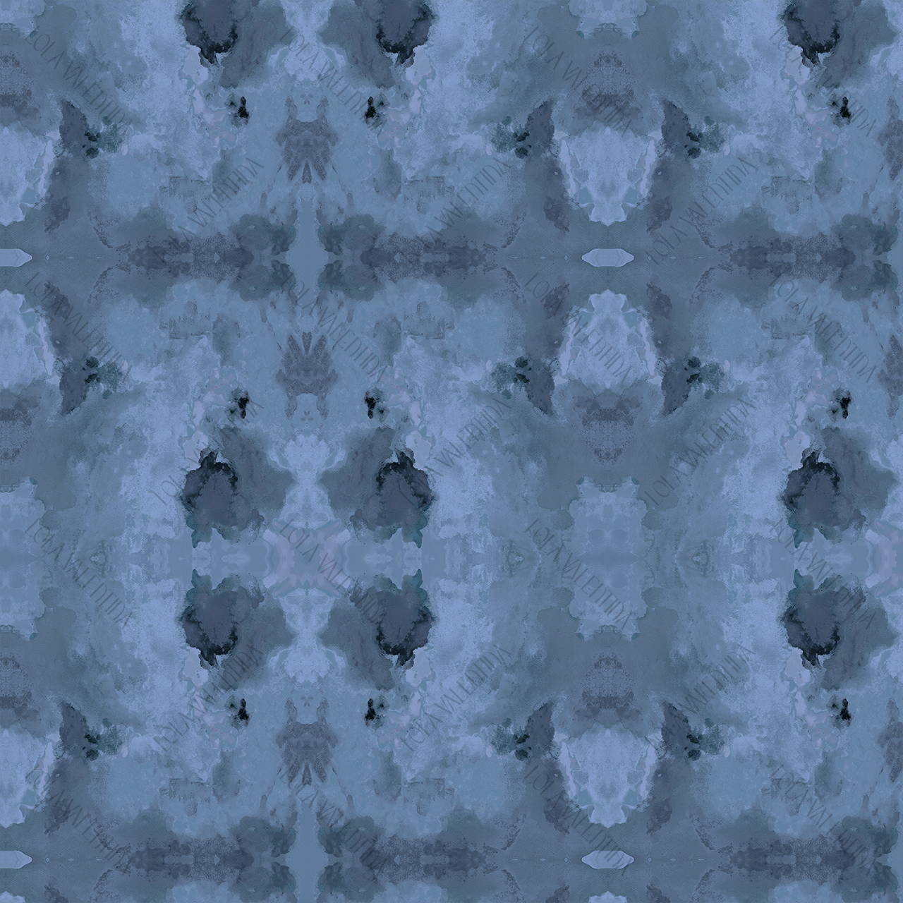 French Blue Watercolor Jacquard