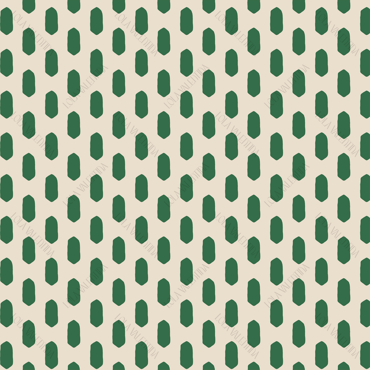 Kelly Green Abstract Oval