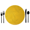 Yellow Wavy Grid - Placemat Chargers