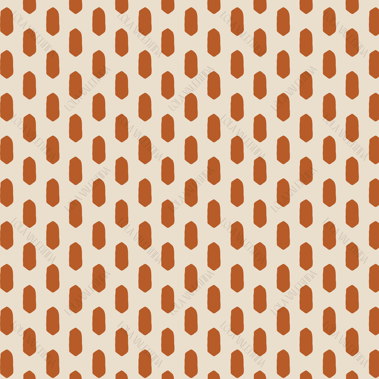 Burnt Orange Abstract Oval