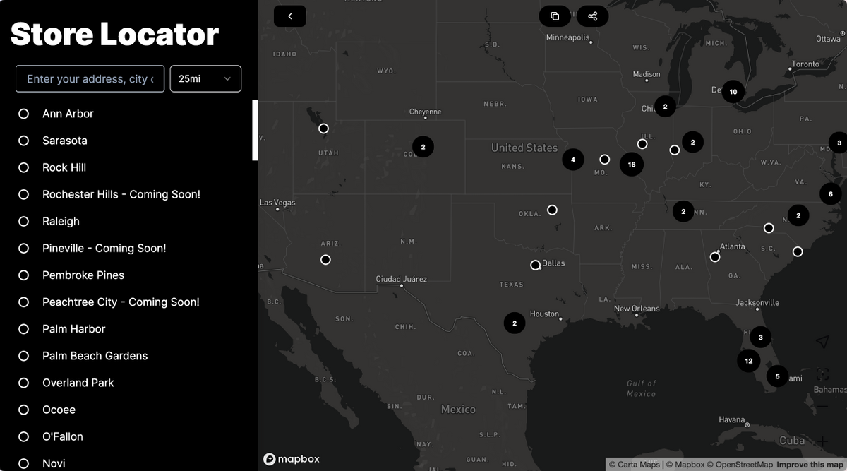 Store Locator Tailored Mapping Solutions Carta Maps