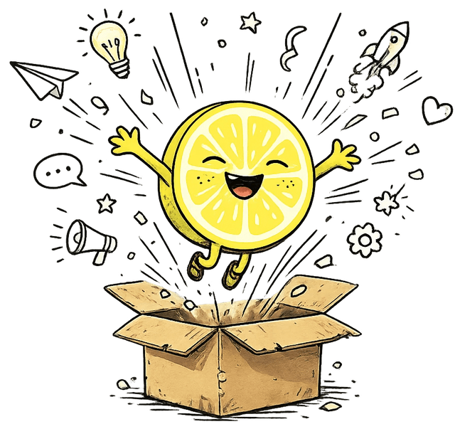 Humble Brag lemon mascot illustration