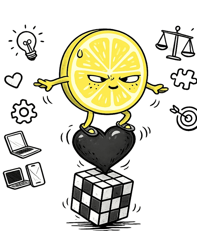 Humble Brag lemon mascot illustration