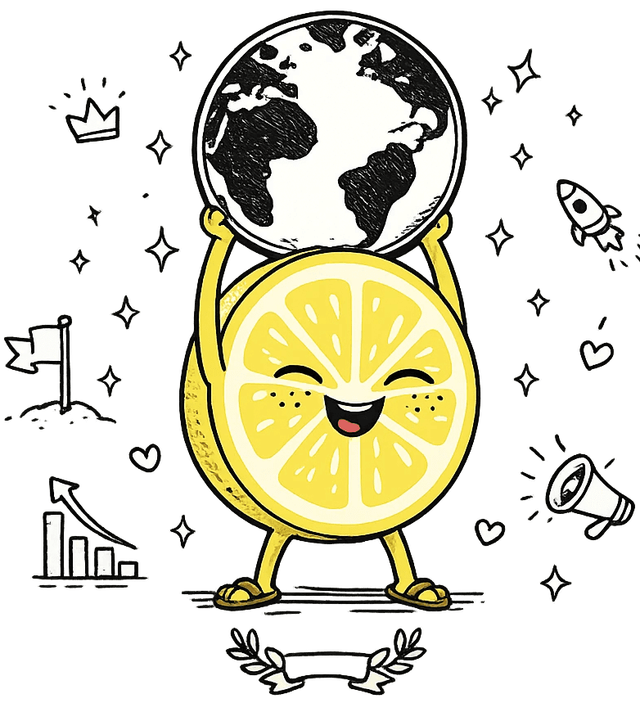 Humble Brag lemon mascot illustration