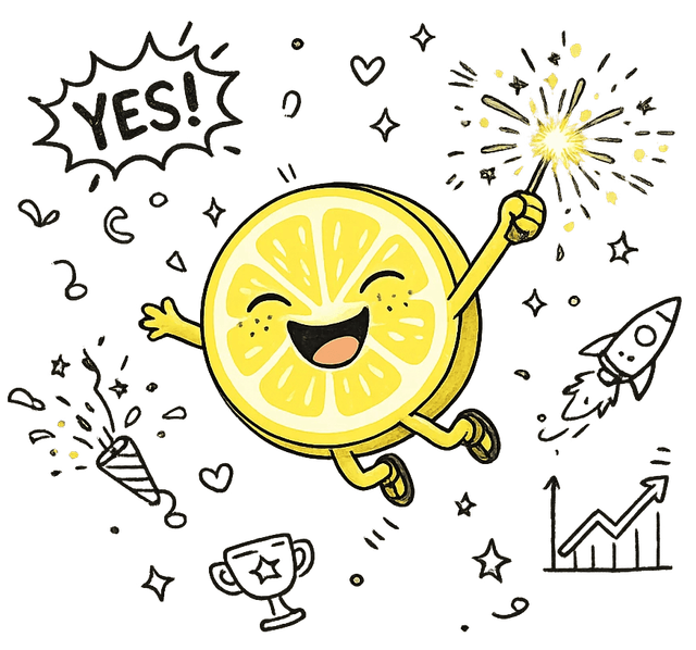 Humble Brag lemon mascot illustration