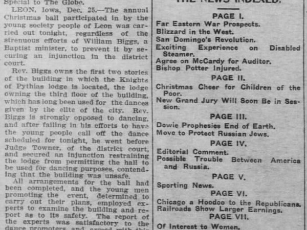 Newspaper article titled Cannot Stop Dance