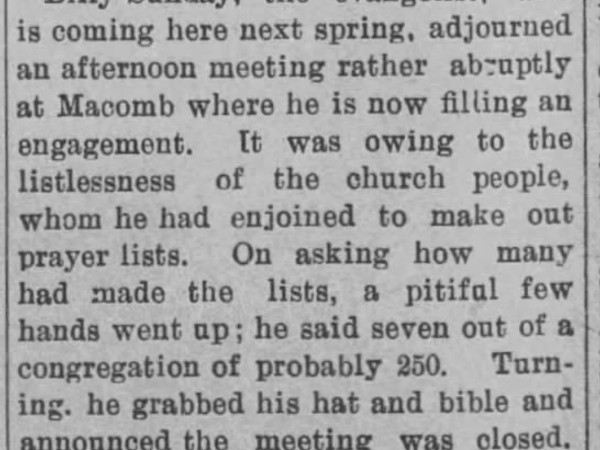 Newspaper article titled Sunday's Waterloo
