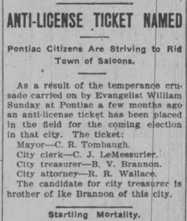 Newspaper article titled Anit-License Ticket Named