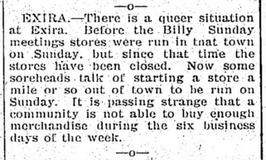 Newspaper article titled There is a Queer Situation at Exira