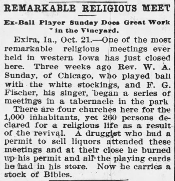 Newspaper article titled Remarkable Religious Meet