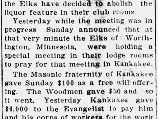 Newspaper article titled Elks Abolish Bar