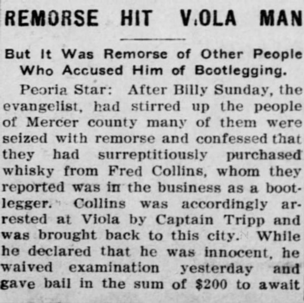 Newspaper article titled Remorse Hit Viola Man