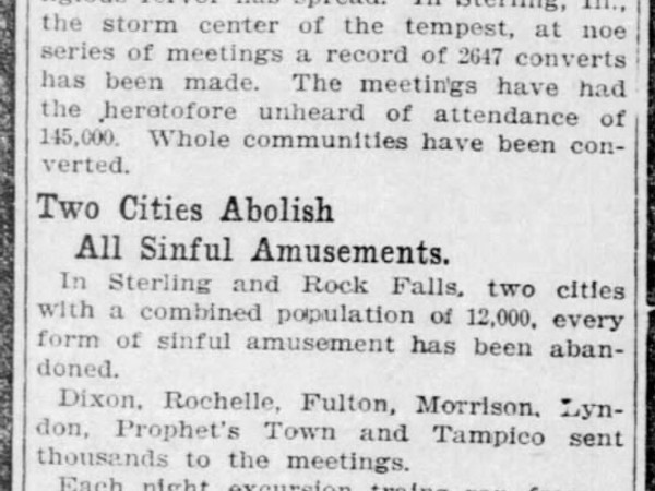 Newspaper article titled Preaches to 138 Audiences at Once