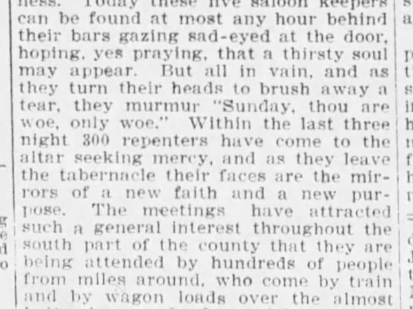 Newspaper article titled Sunday Is in Galva