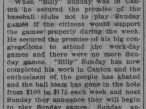 Newspaper article titled Ball Team Lost Out