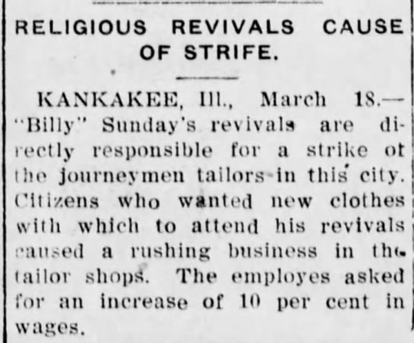 Newspaper article titled Religious Revivals Cause of Strife