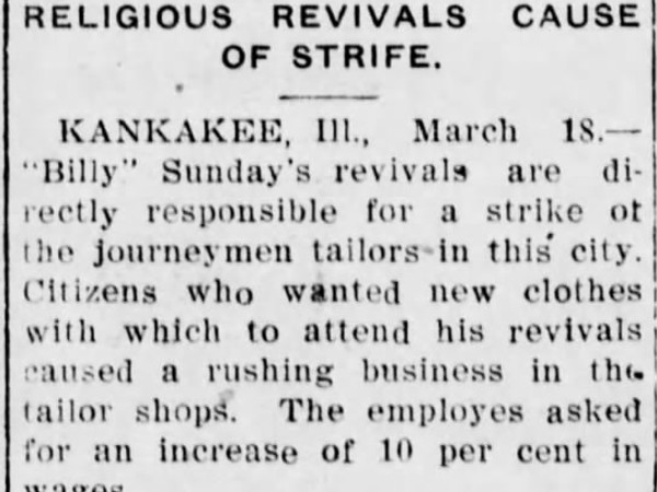 Newspaper article titled Religious Revivals Cause of Strife