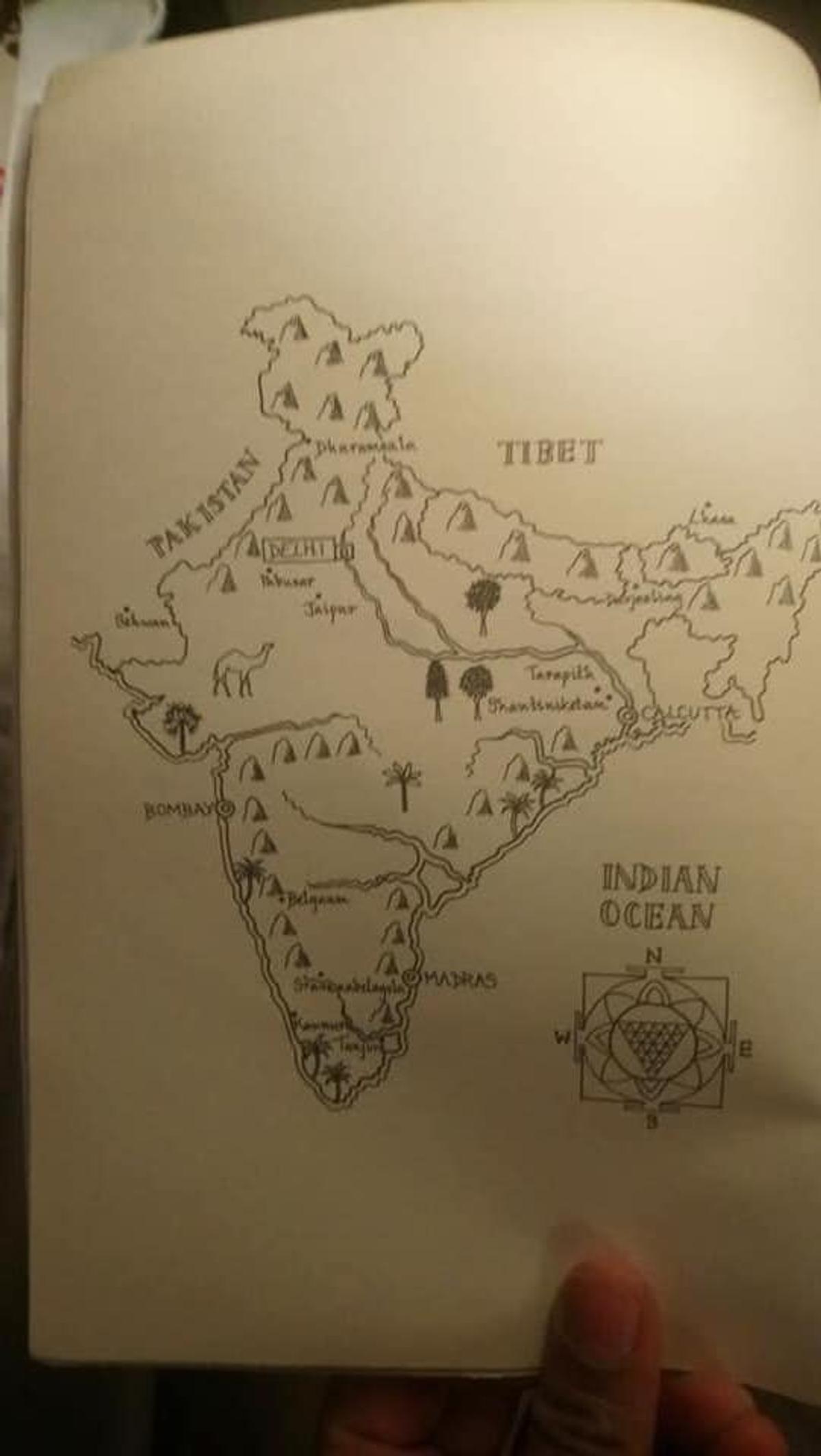 Map from 'Nine Lives - In Search of the Sacred in Modern India'