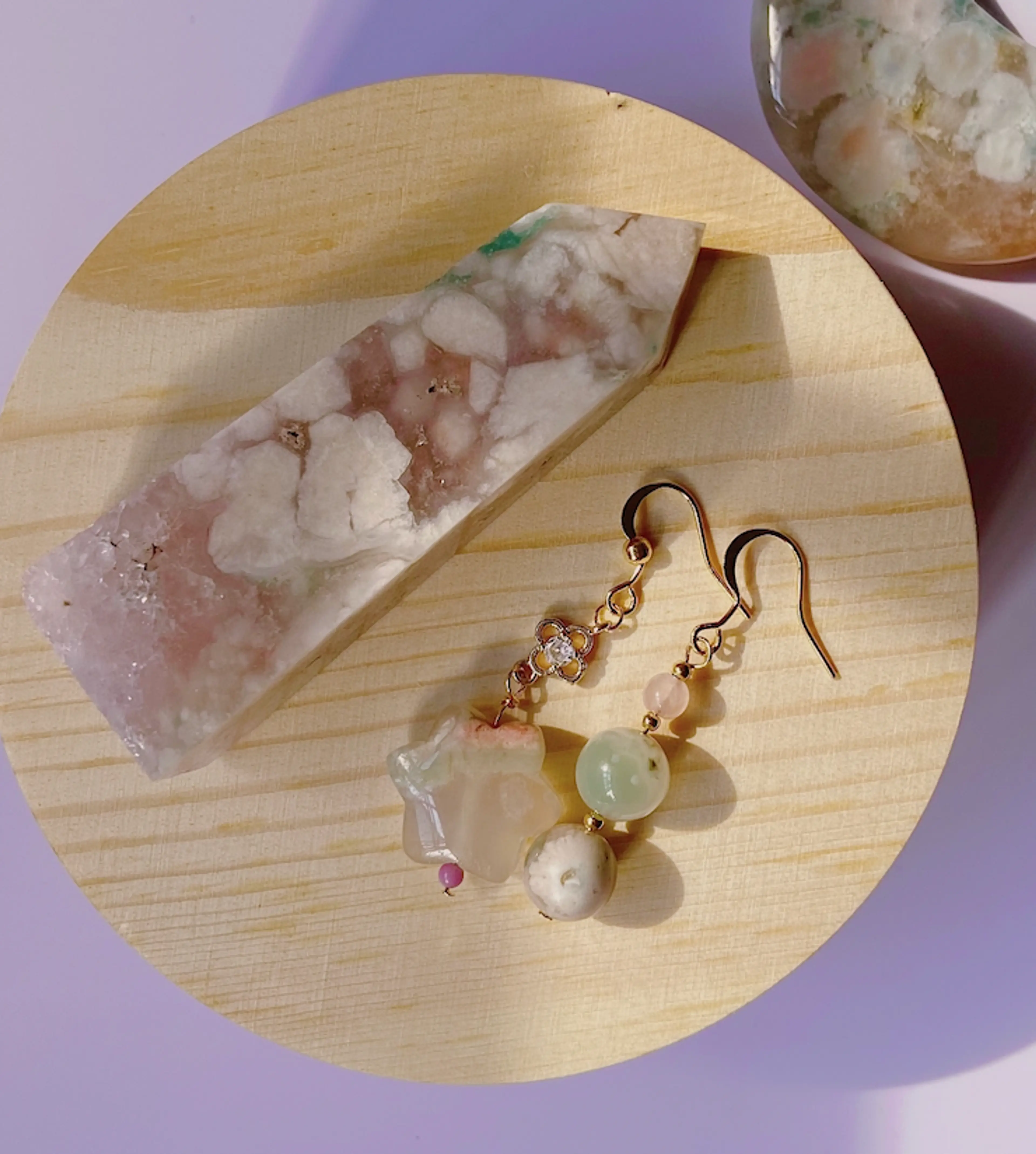 Star Flower Agate Earrings (J)