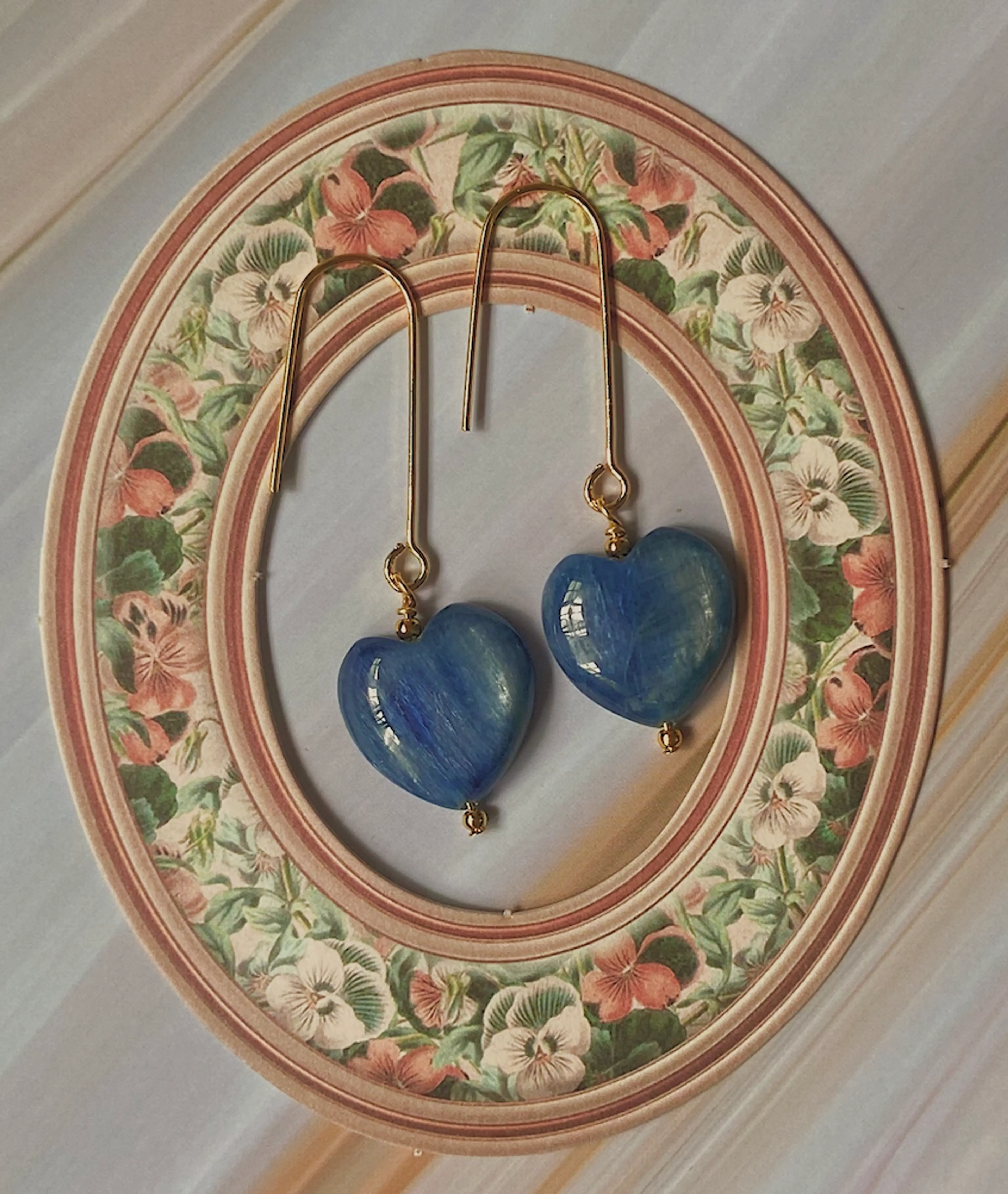 Kyanite Heart Saint Valentine Earrings
