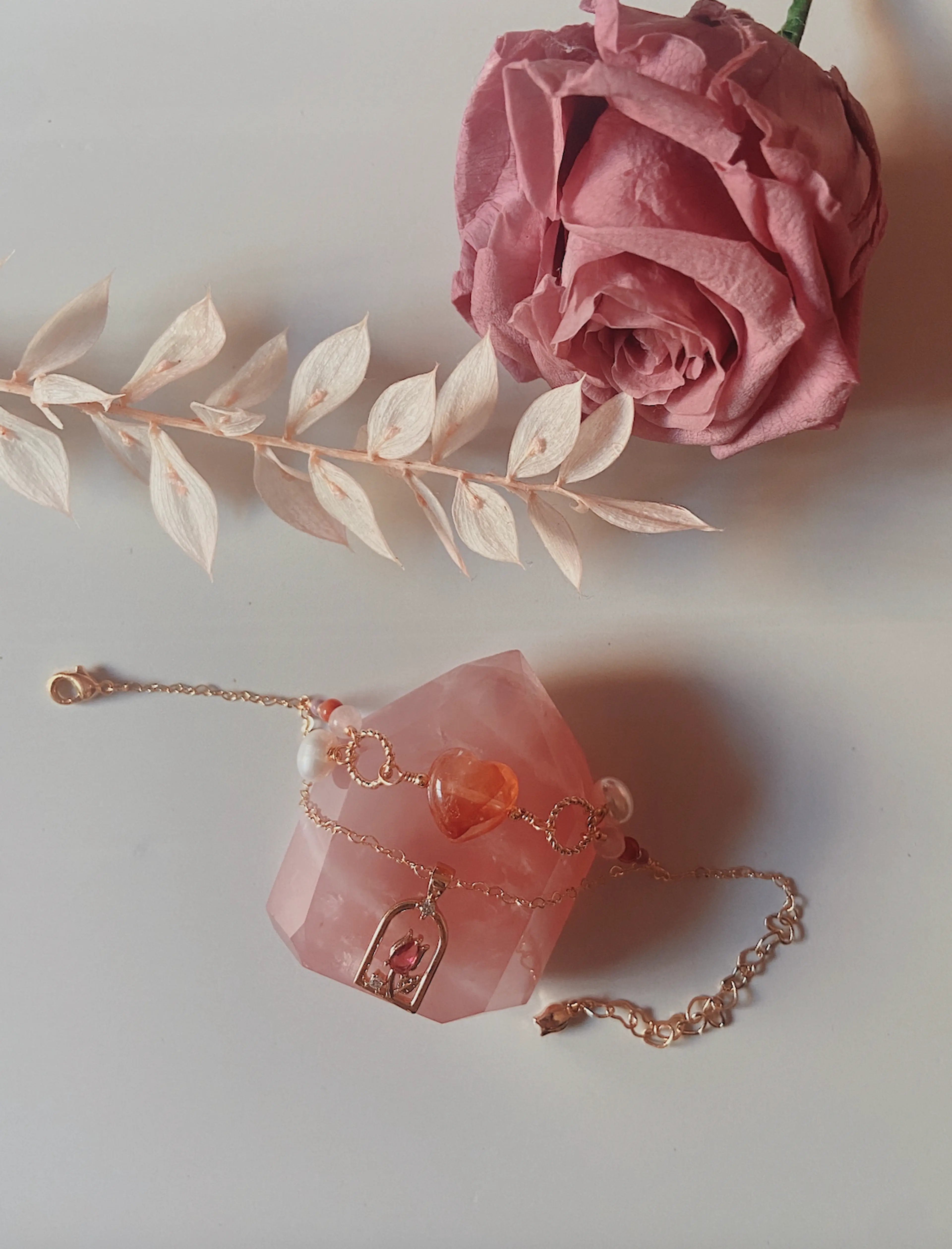 Rose x Fire Quartz Bracelet