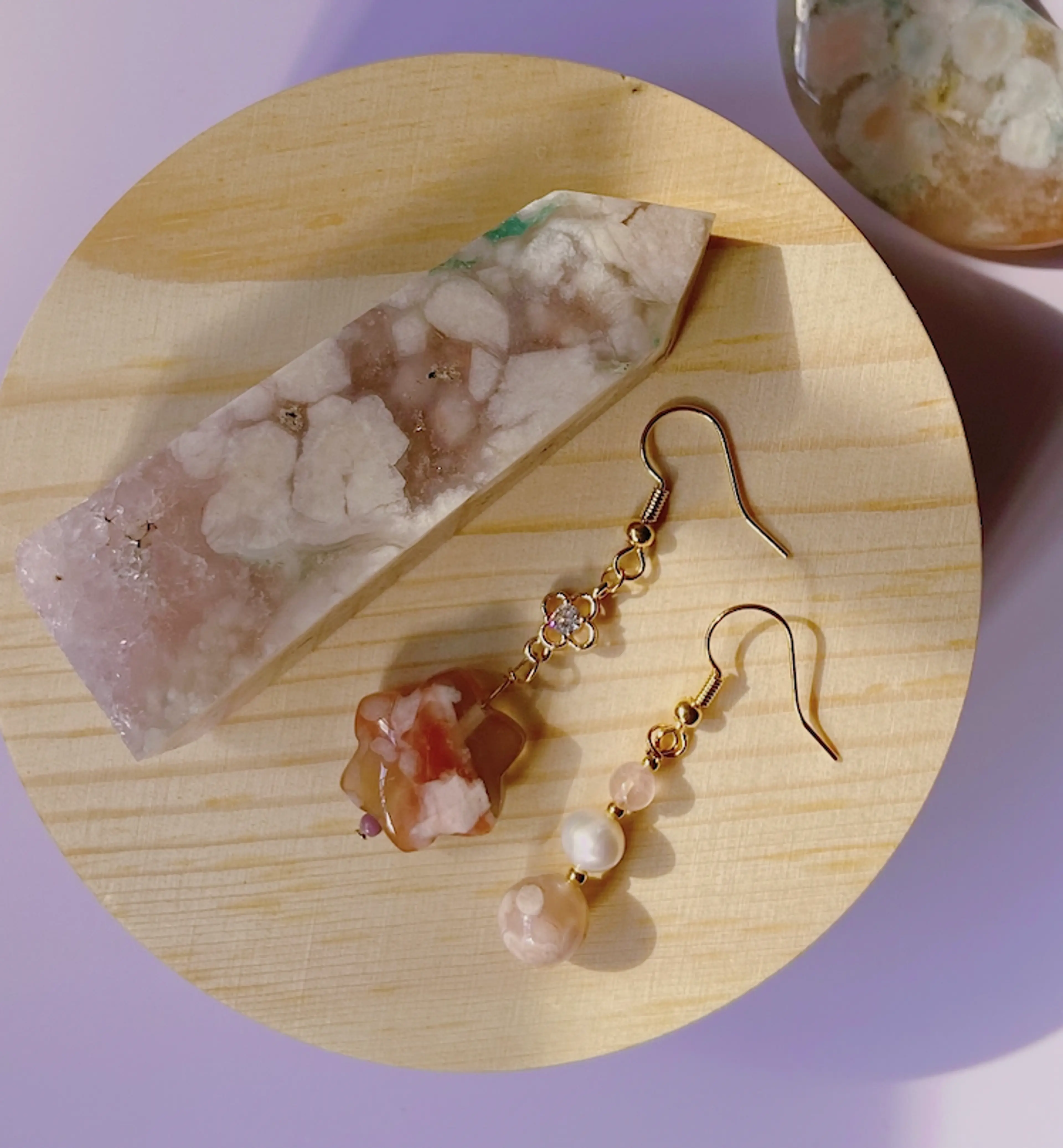 Star Flower Agate Earrings (I)