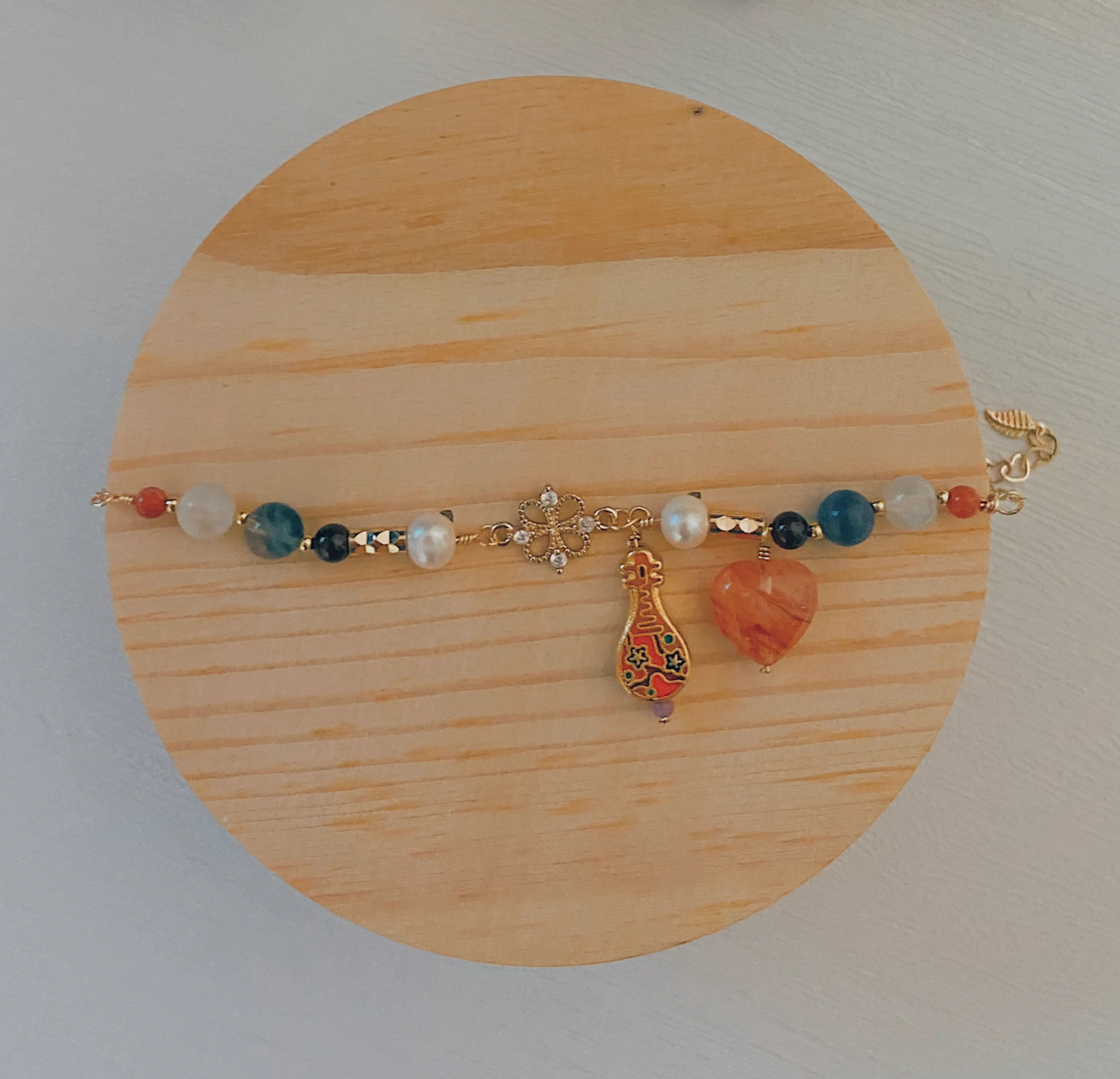 Reversible Oriental Bracelet (Orange)