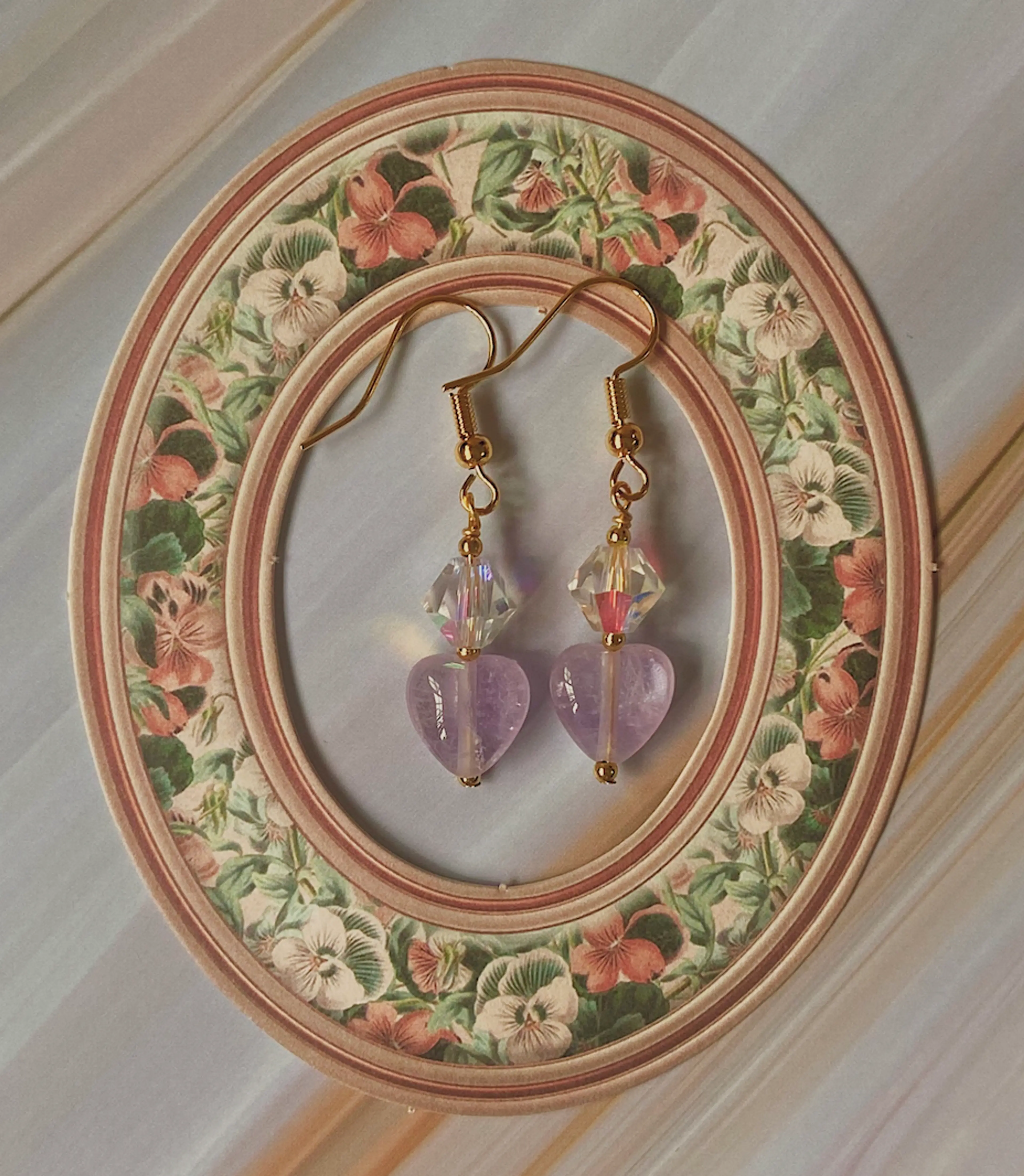 Amethyst Heart Saint Valentine Earrings
