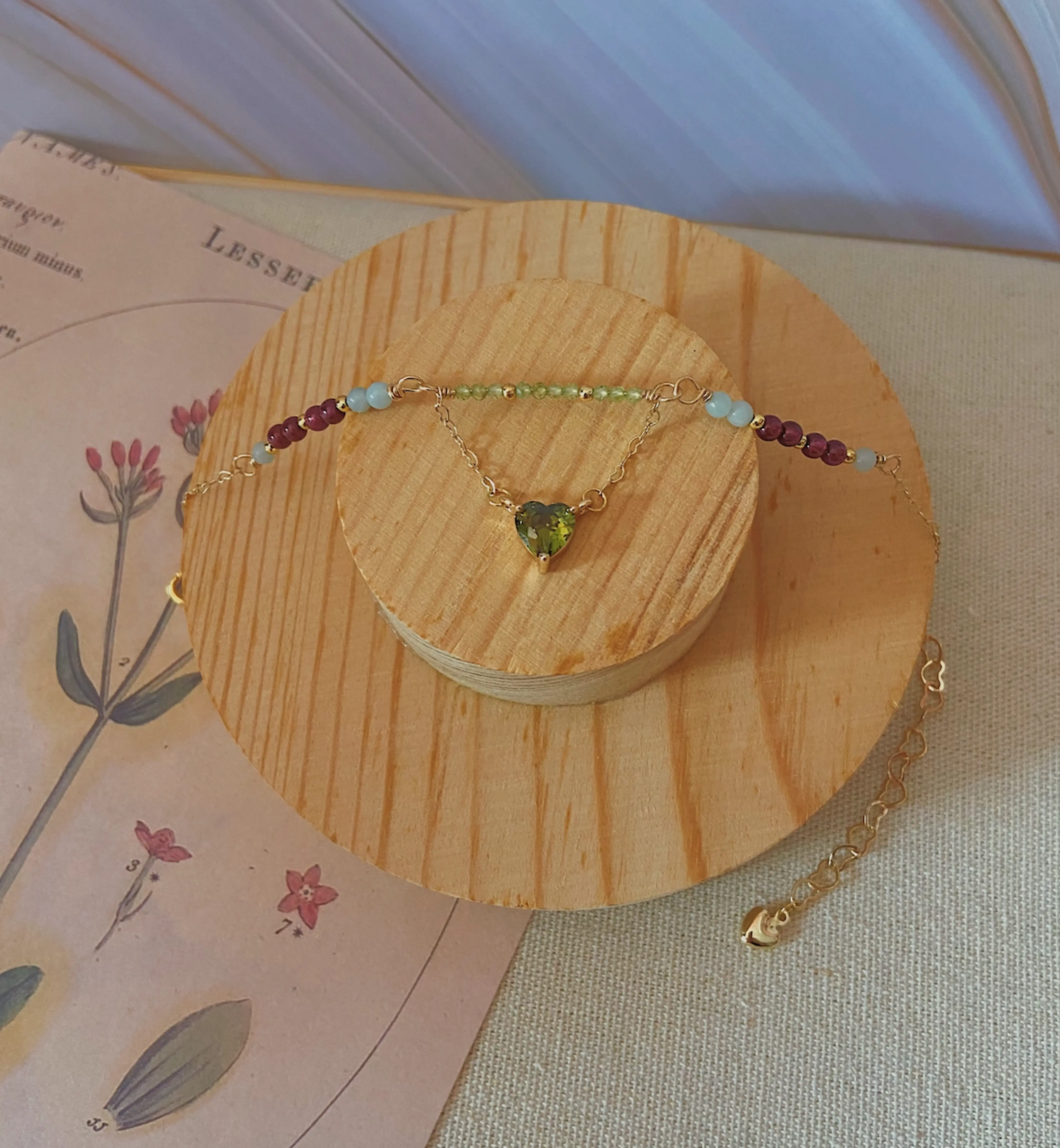 Olive Heart Dangle Bracelet thumbnail 3