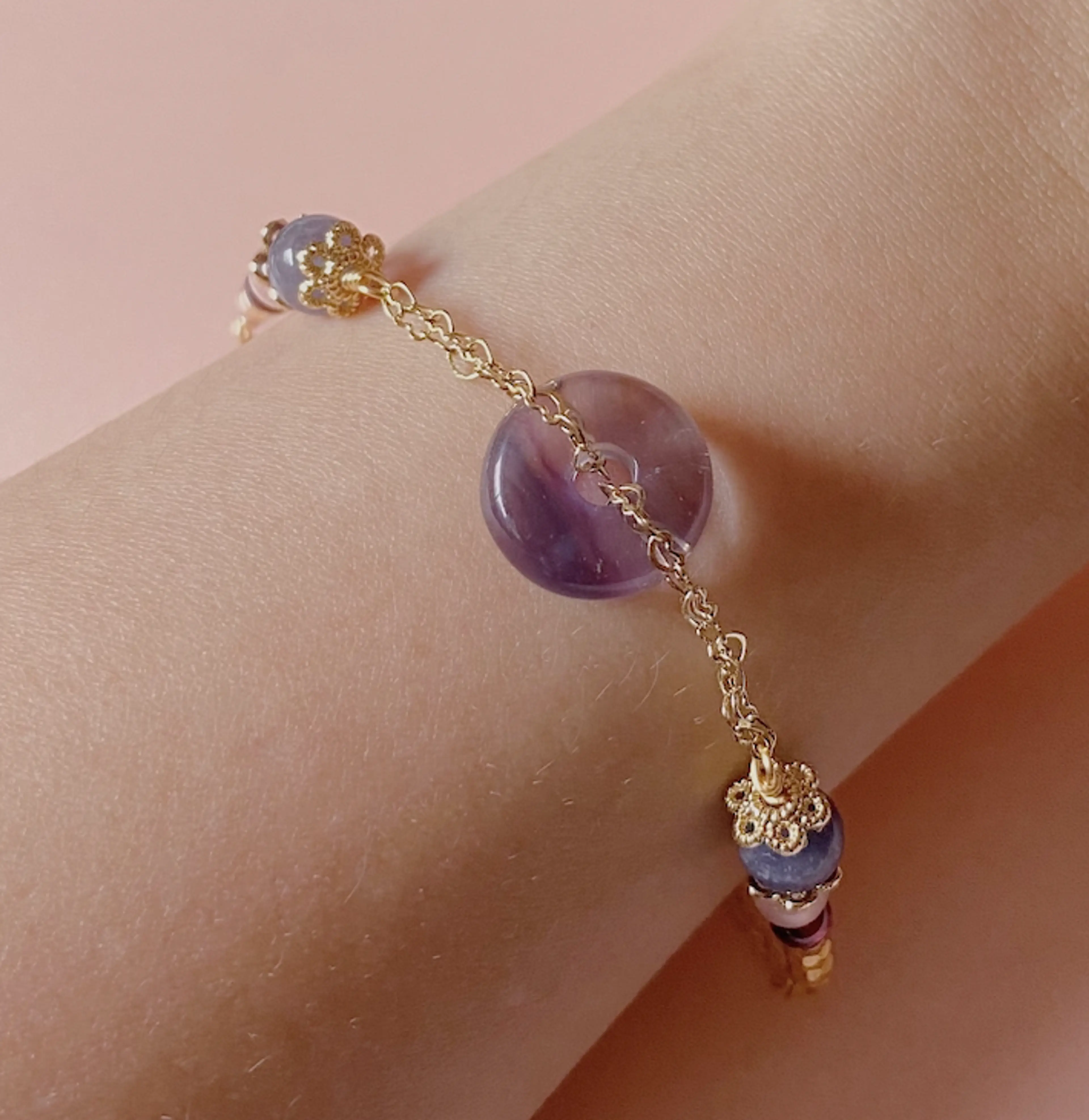 Mini Fluorite Donut Bracelet