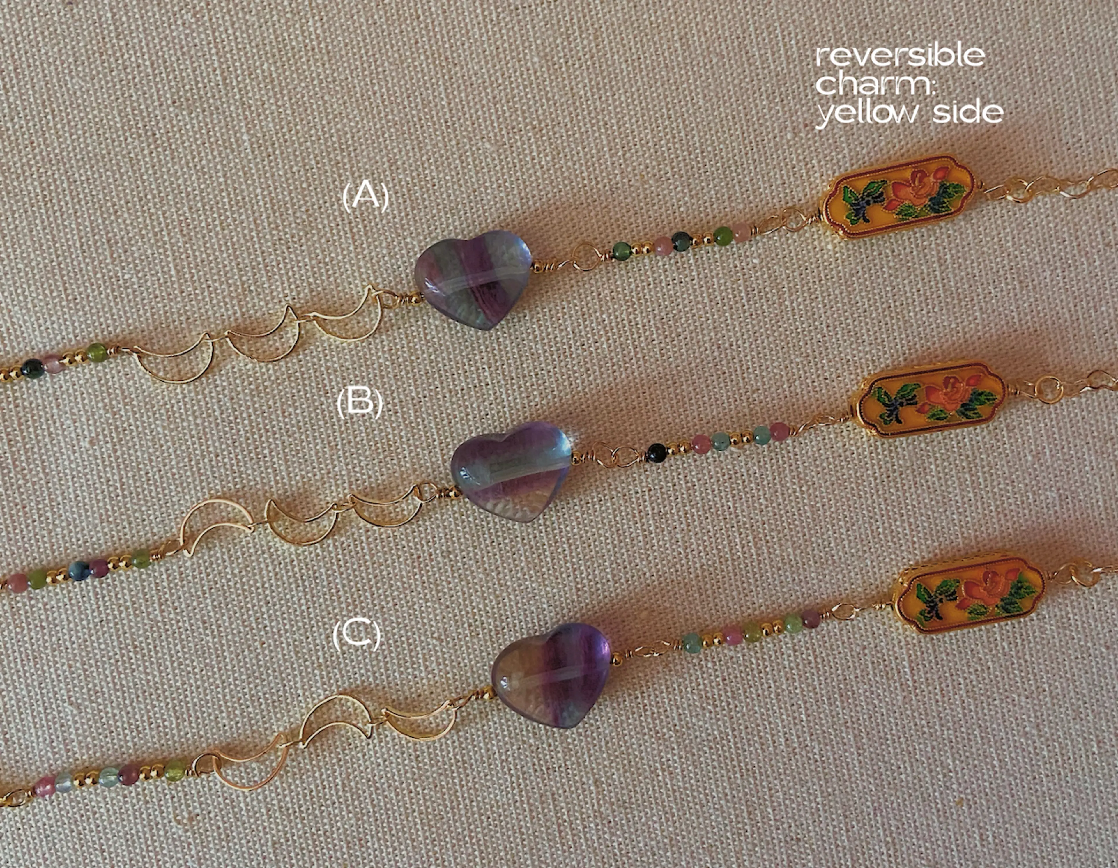 Fluorite Heart & Moon Bracelet (C) thumbnail 3
