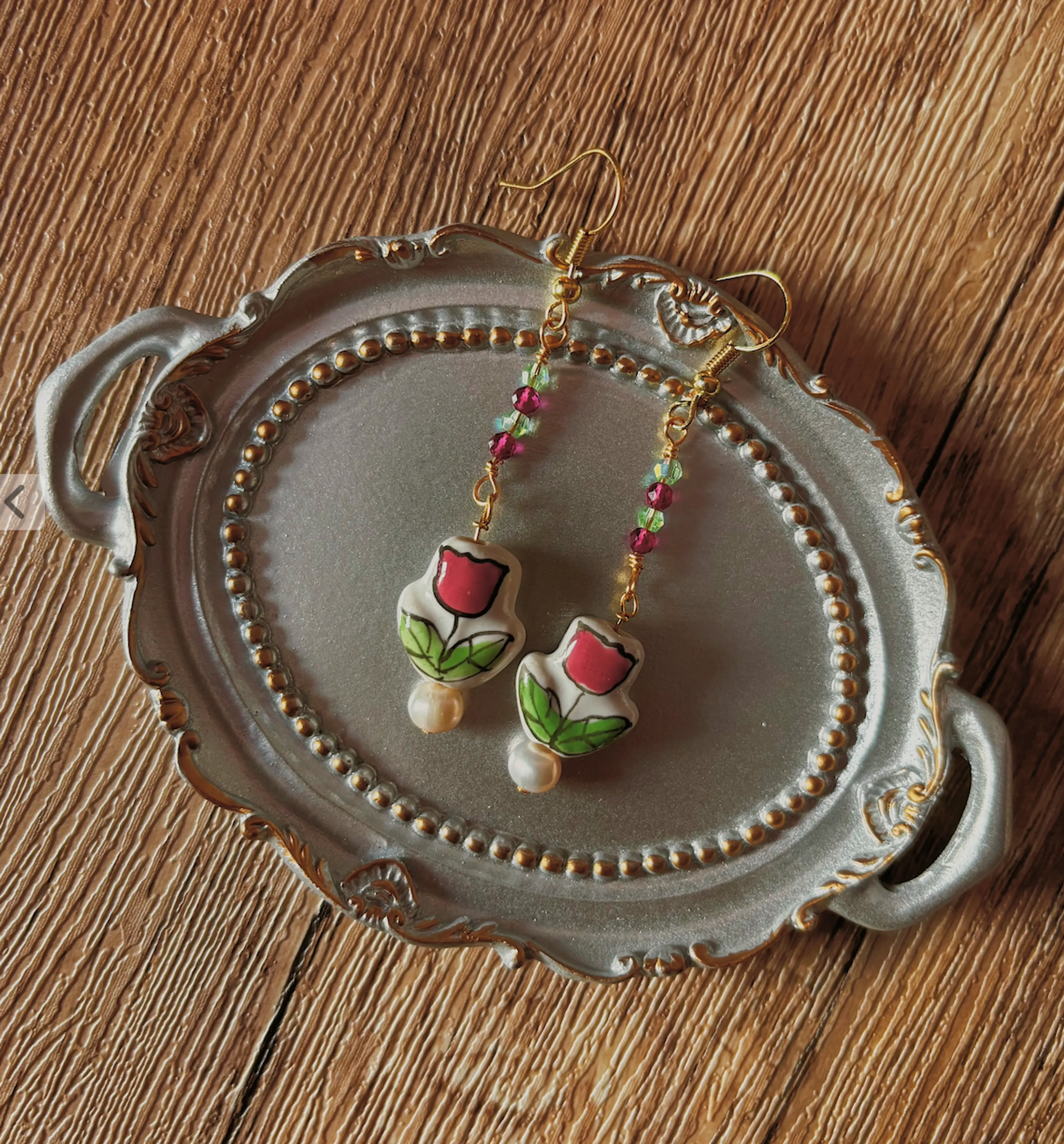 Porcelain Pink Tulip Earrings
