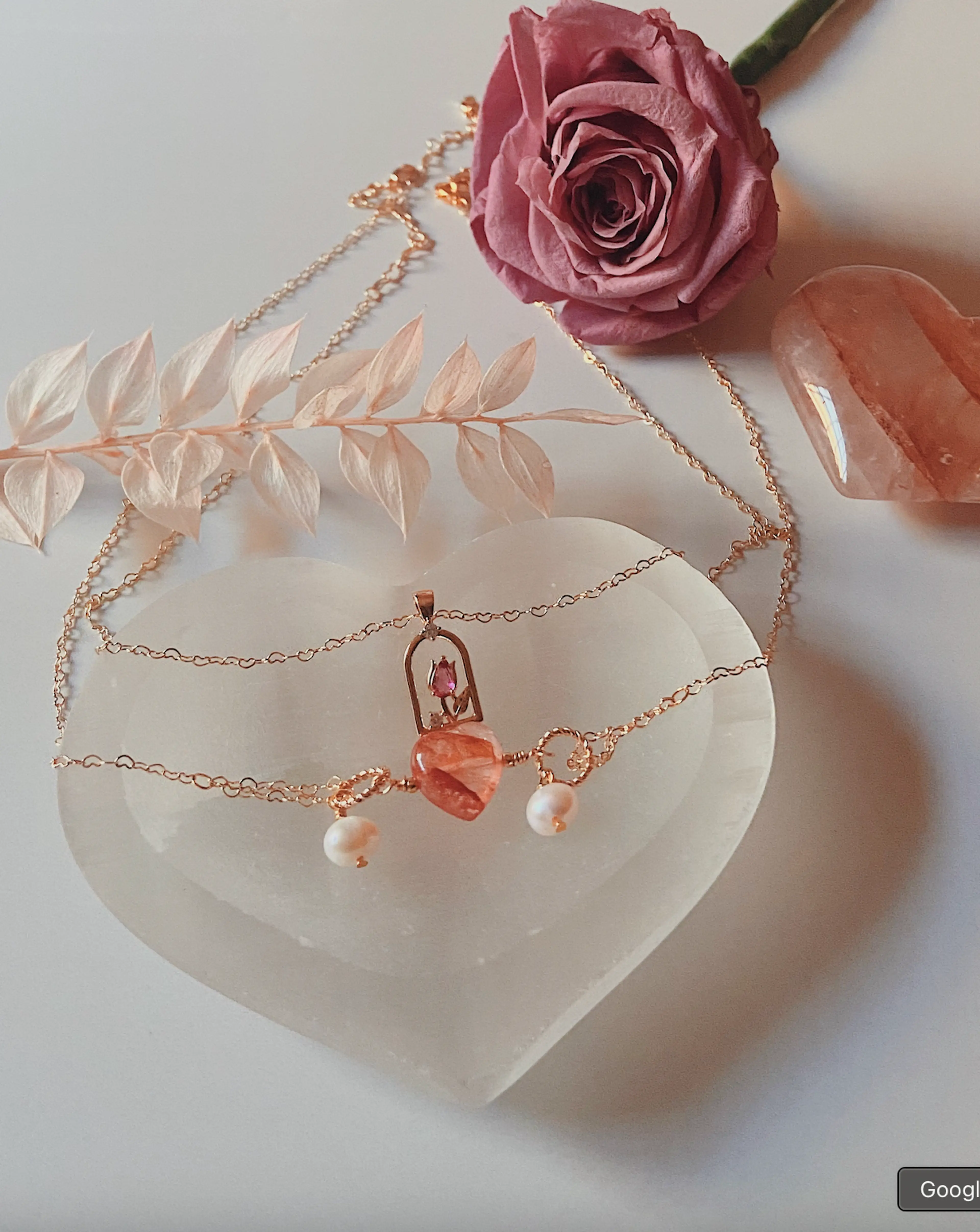Rose x Fire Quartz 2-piece Necklace