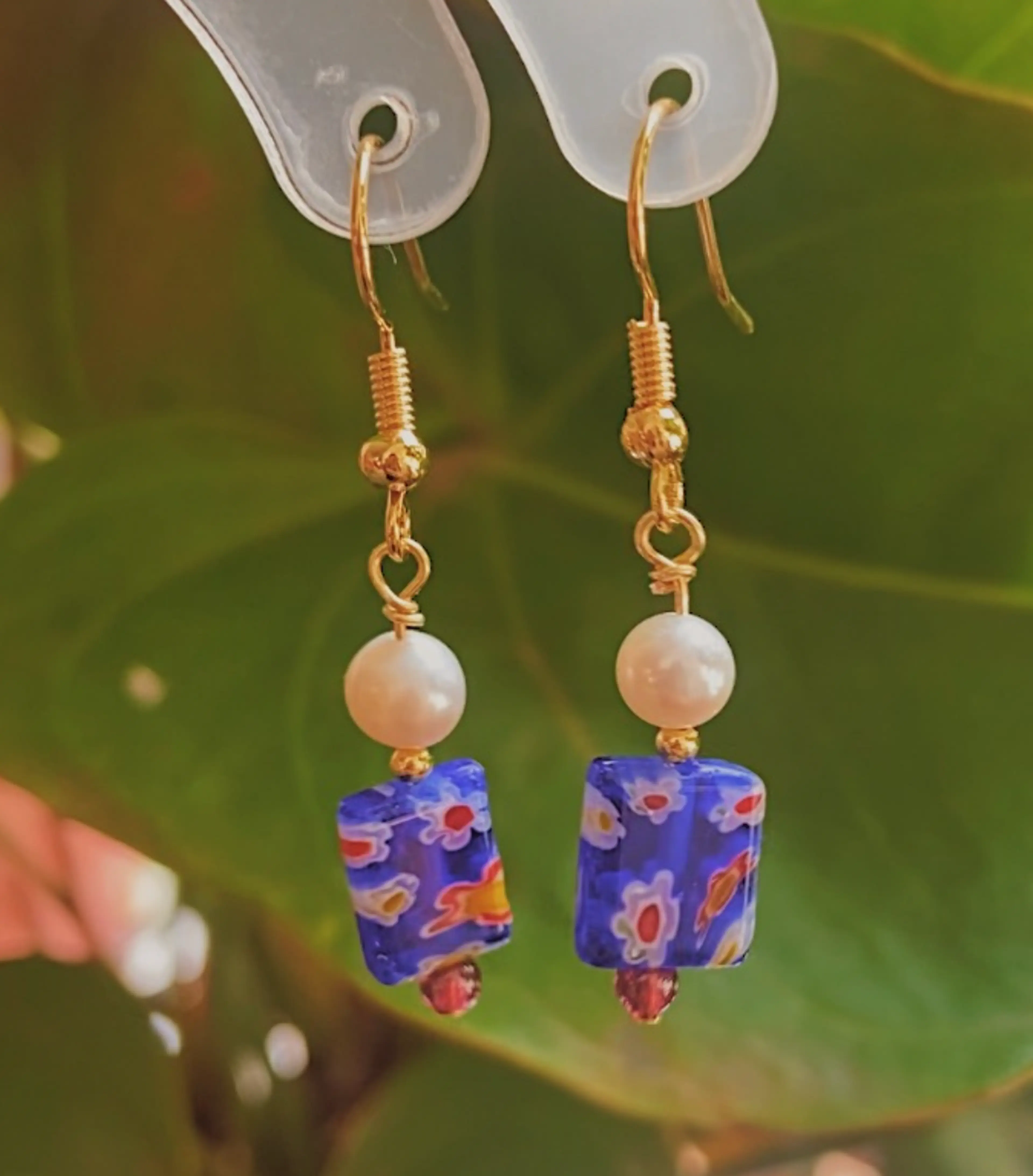 Flowers Translucent Tiles Earrings (Space)