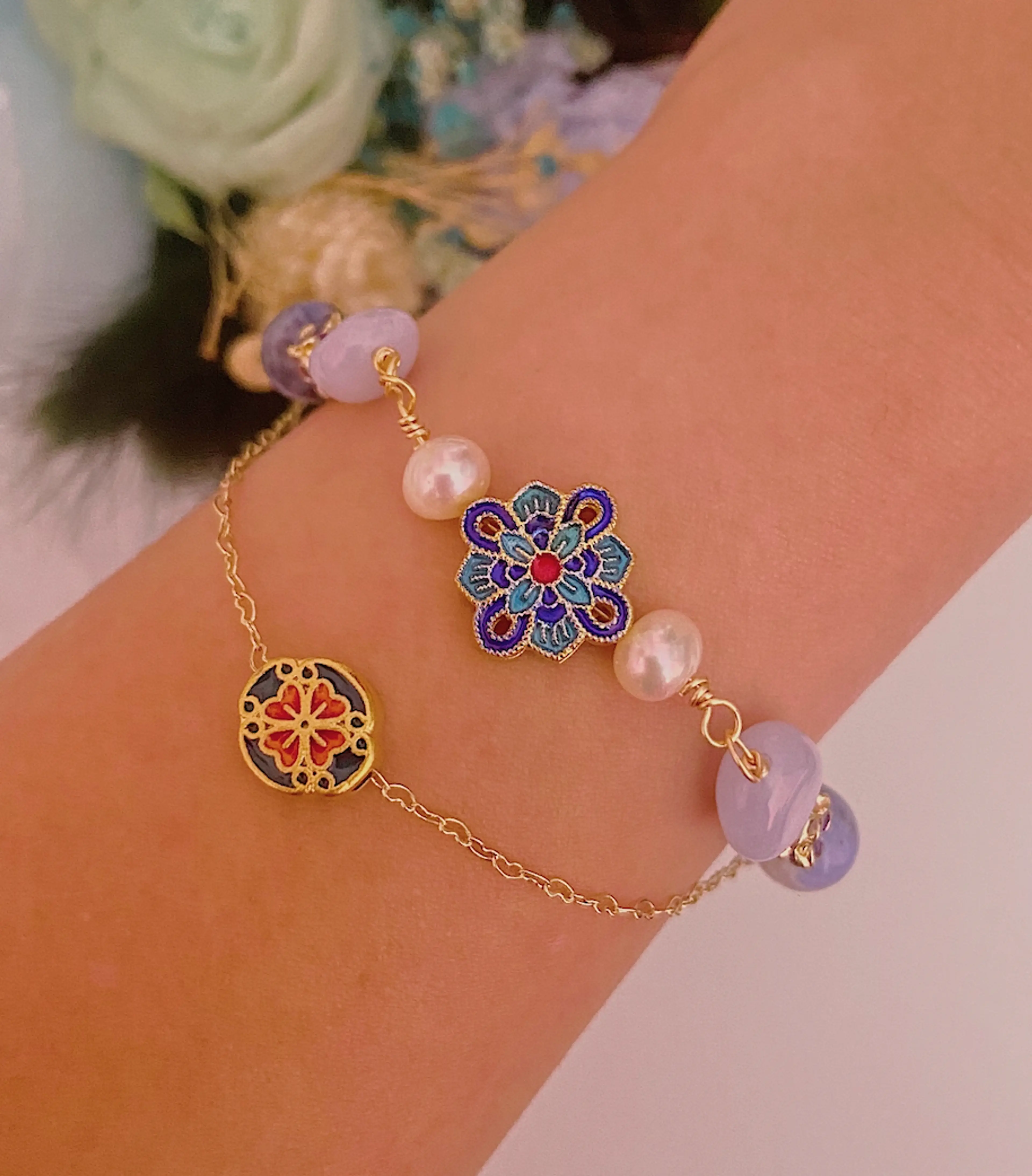 Blue Wisdom Bracelet (Reversible Bottom Charm) thumbnail 2
