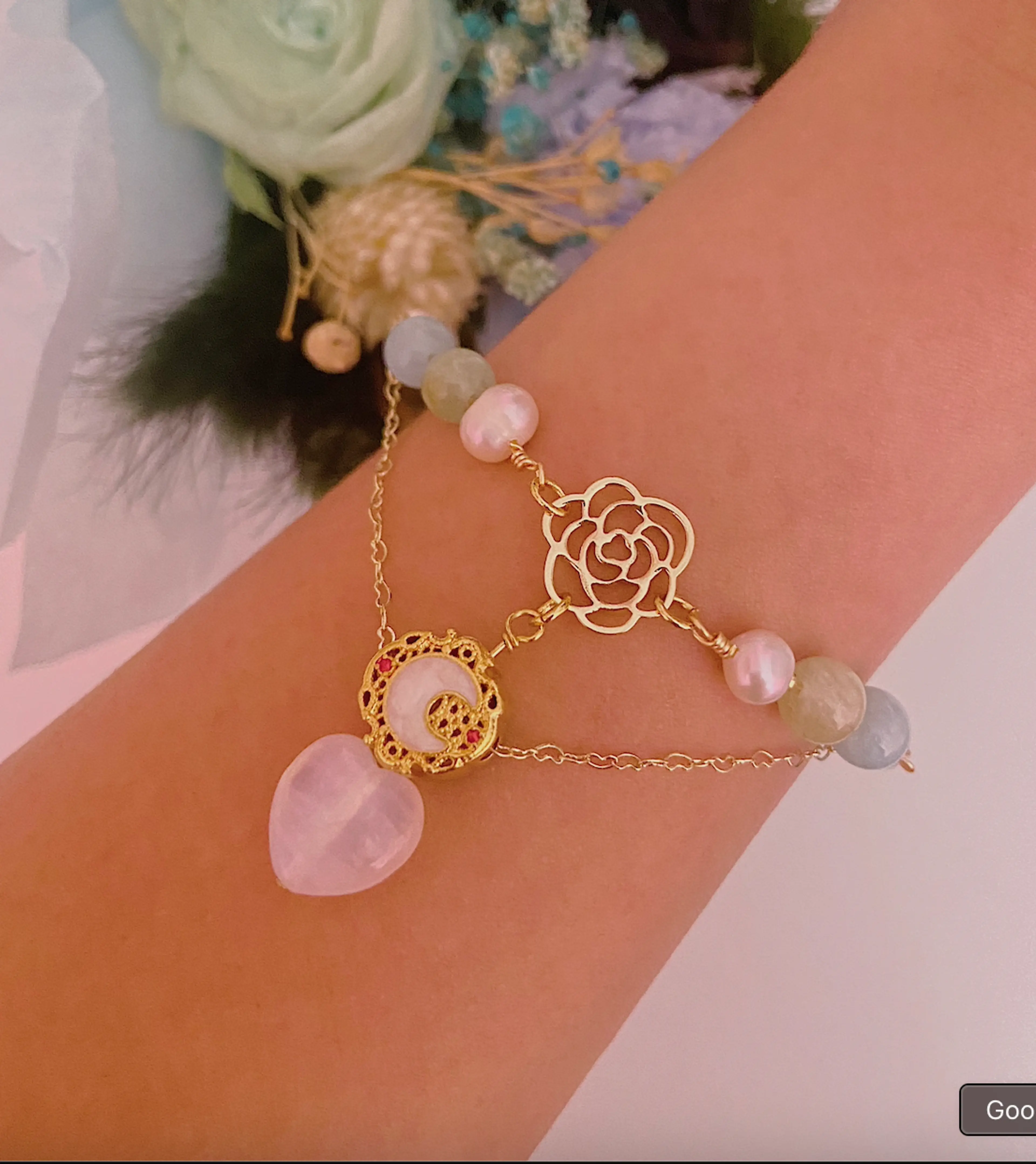White Moonstone Vintage Bracelet
