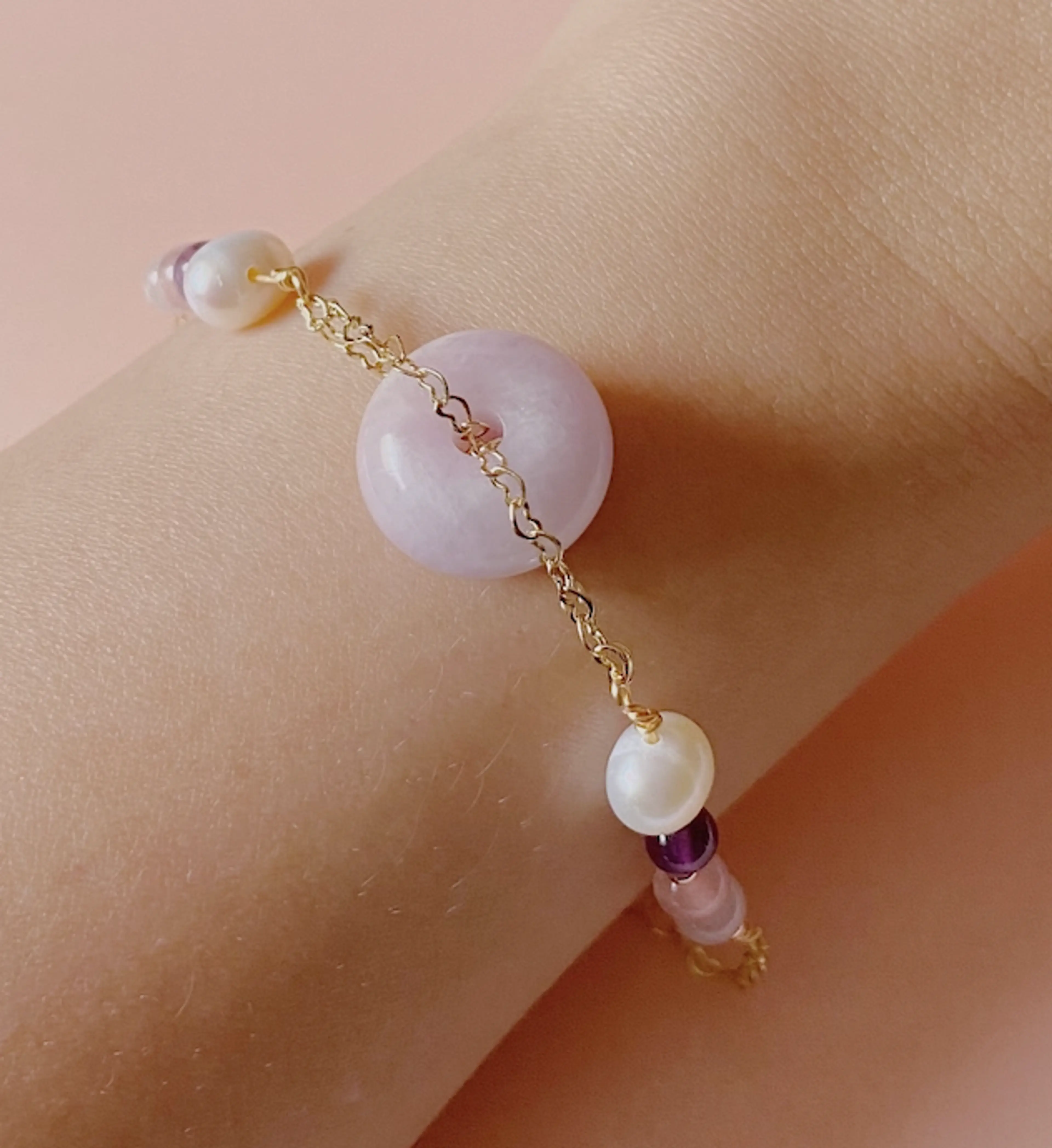 Mini Kunzite Donut Bracelet