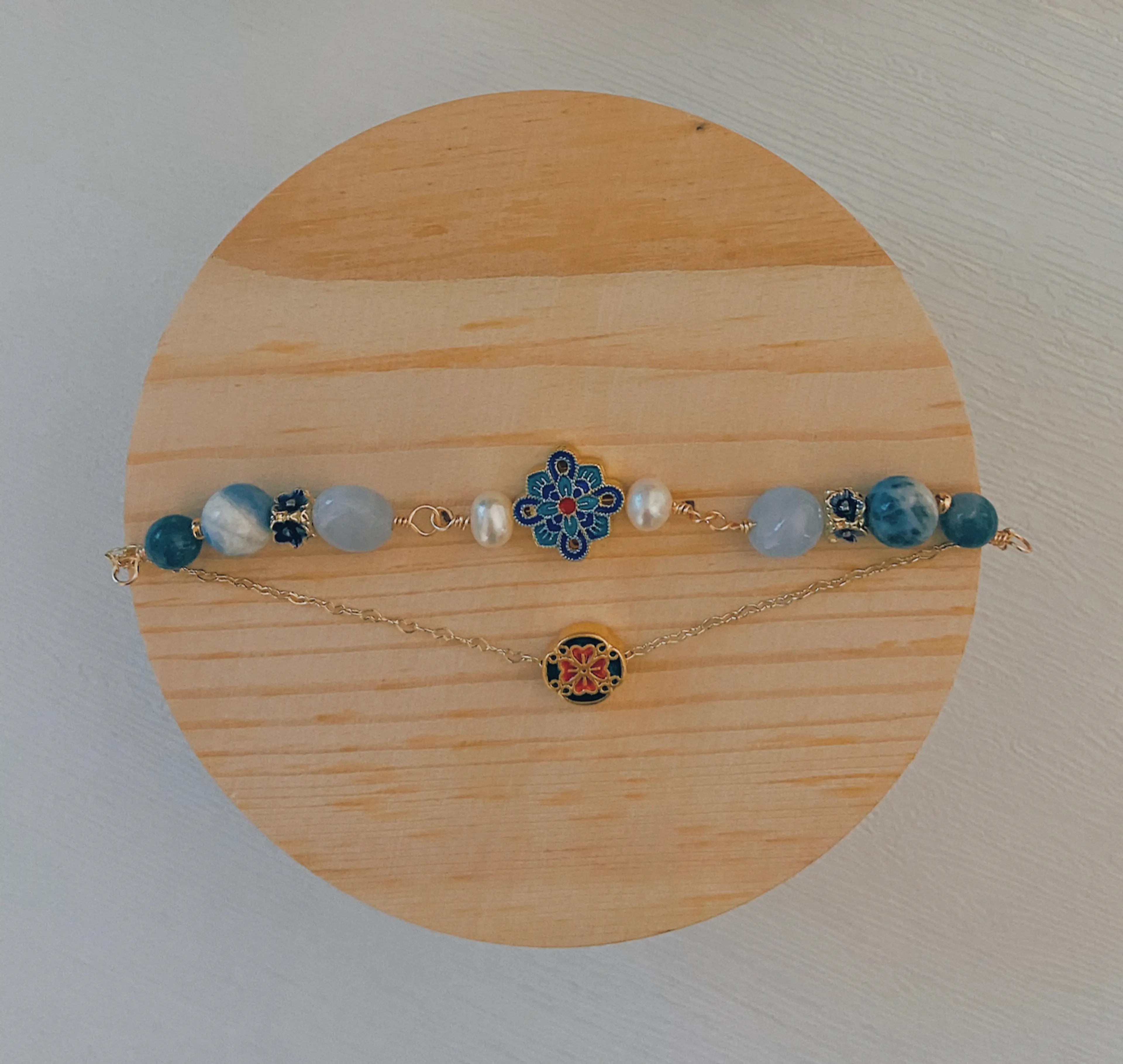 Blue Wisdom Bracelet (Reversible Bottom Charm)