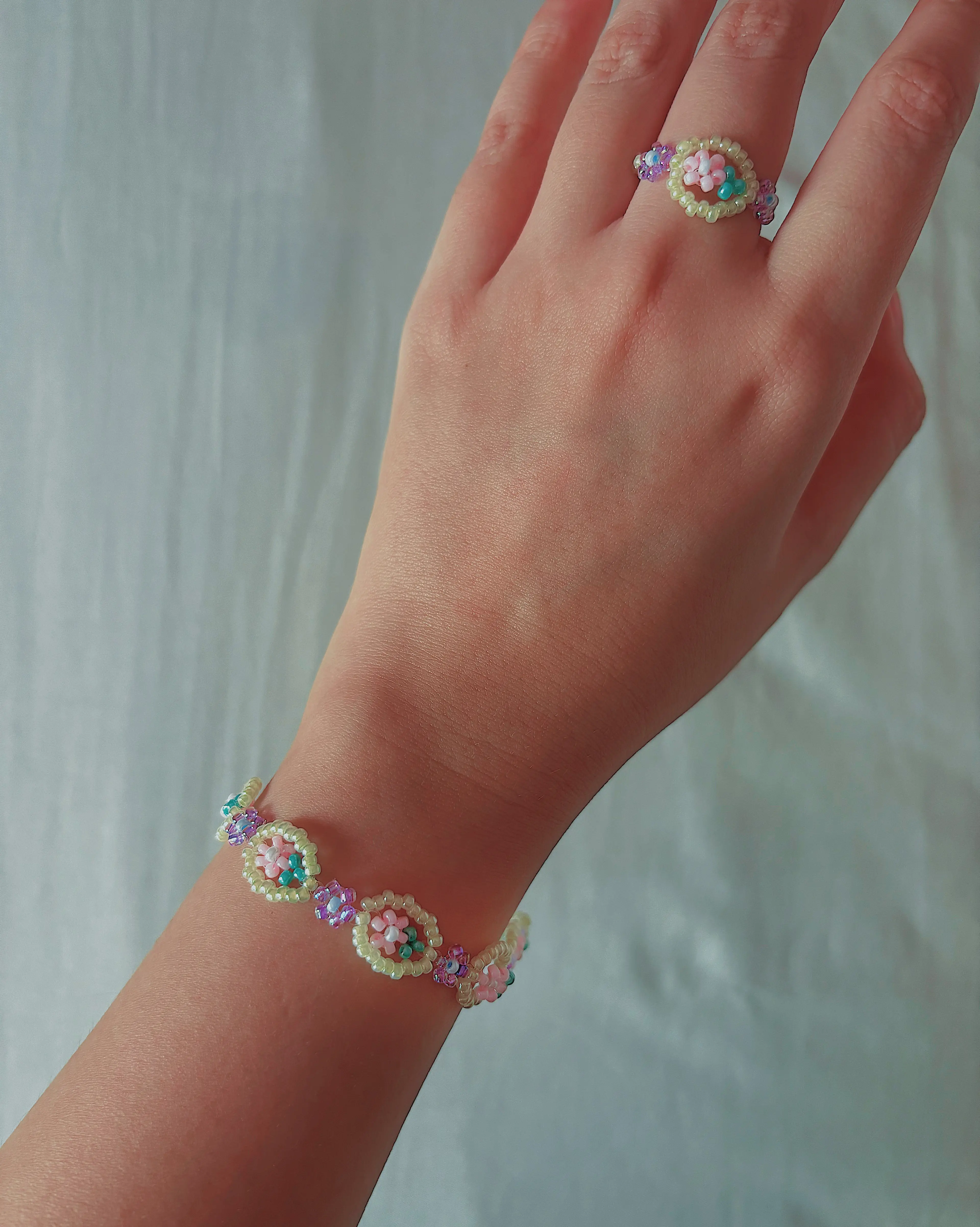 Blooming Garden Beaded Bracelet (Delicate) thumbnail 2
