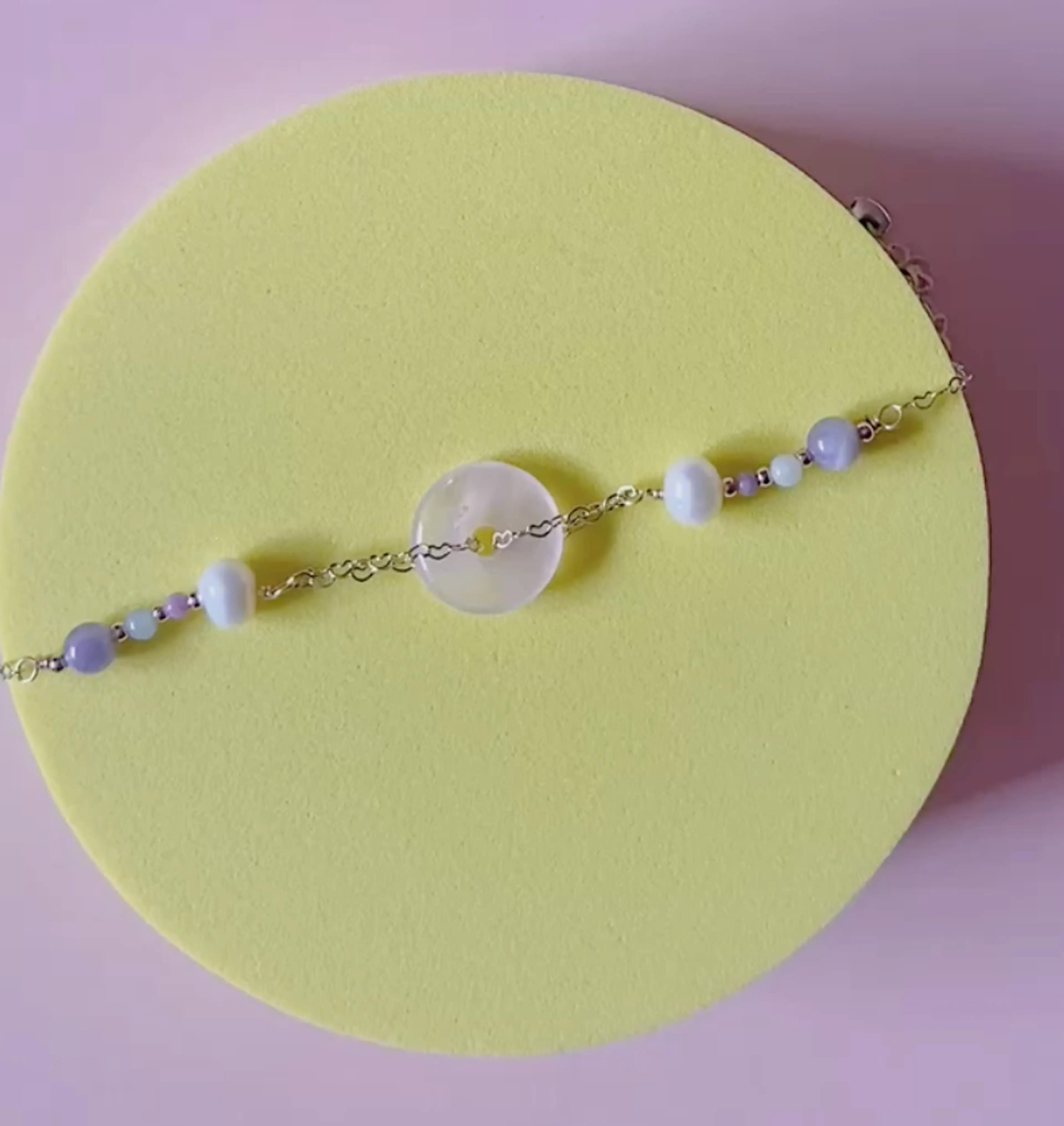 Mini Rose Quartz Donut Bracelet thumbnail 2