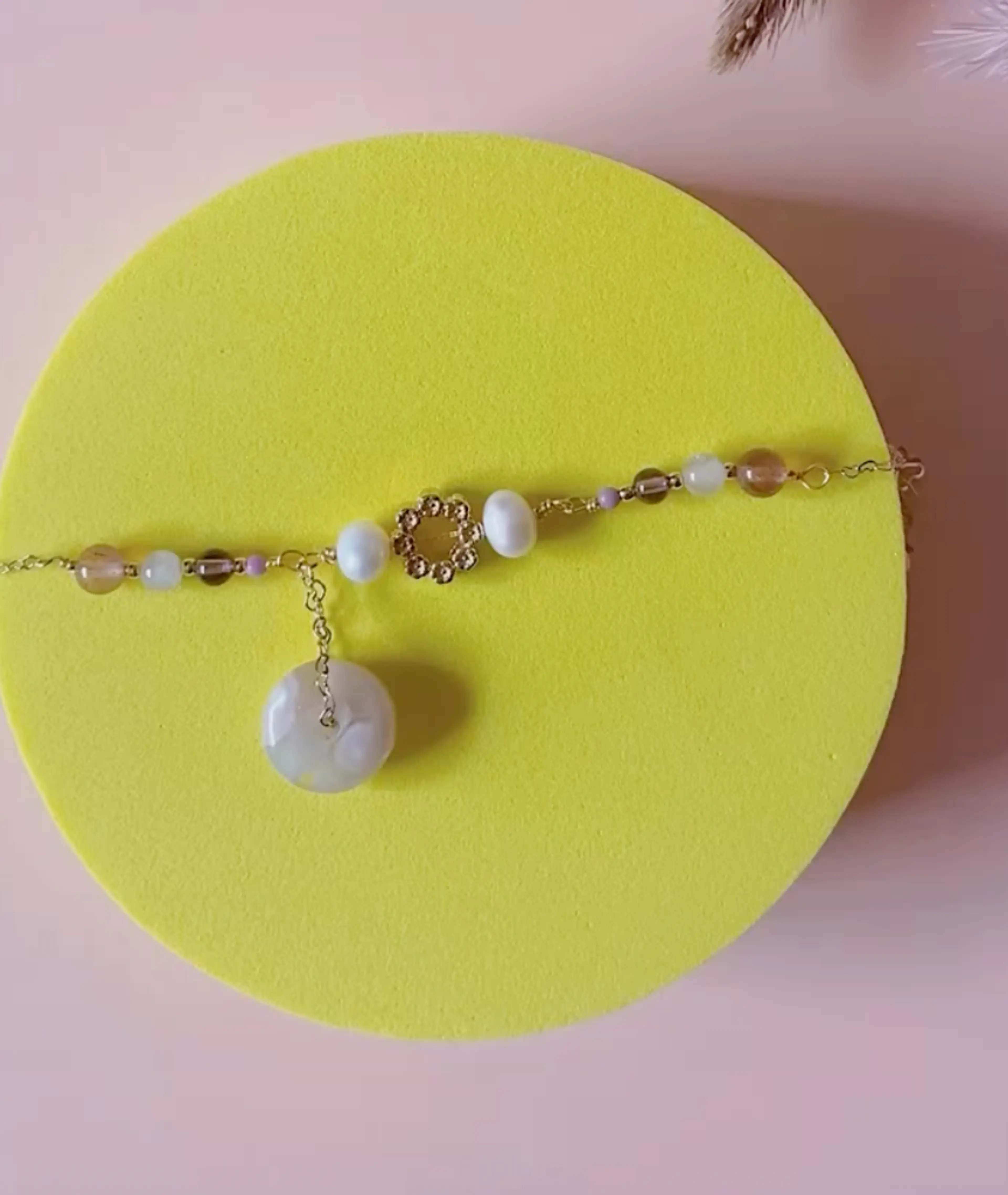 Mini Flower Agate Donut Bracelet image 2