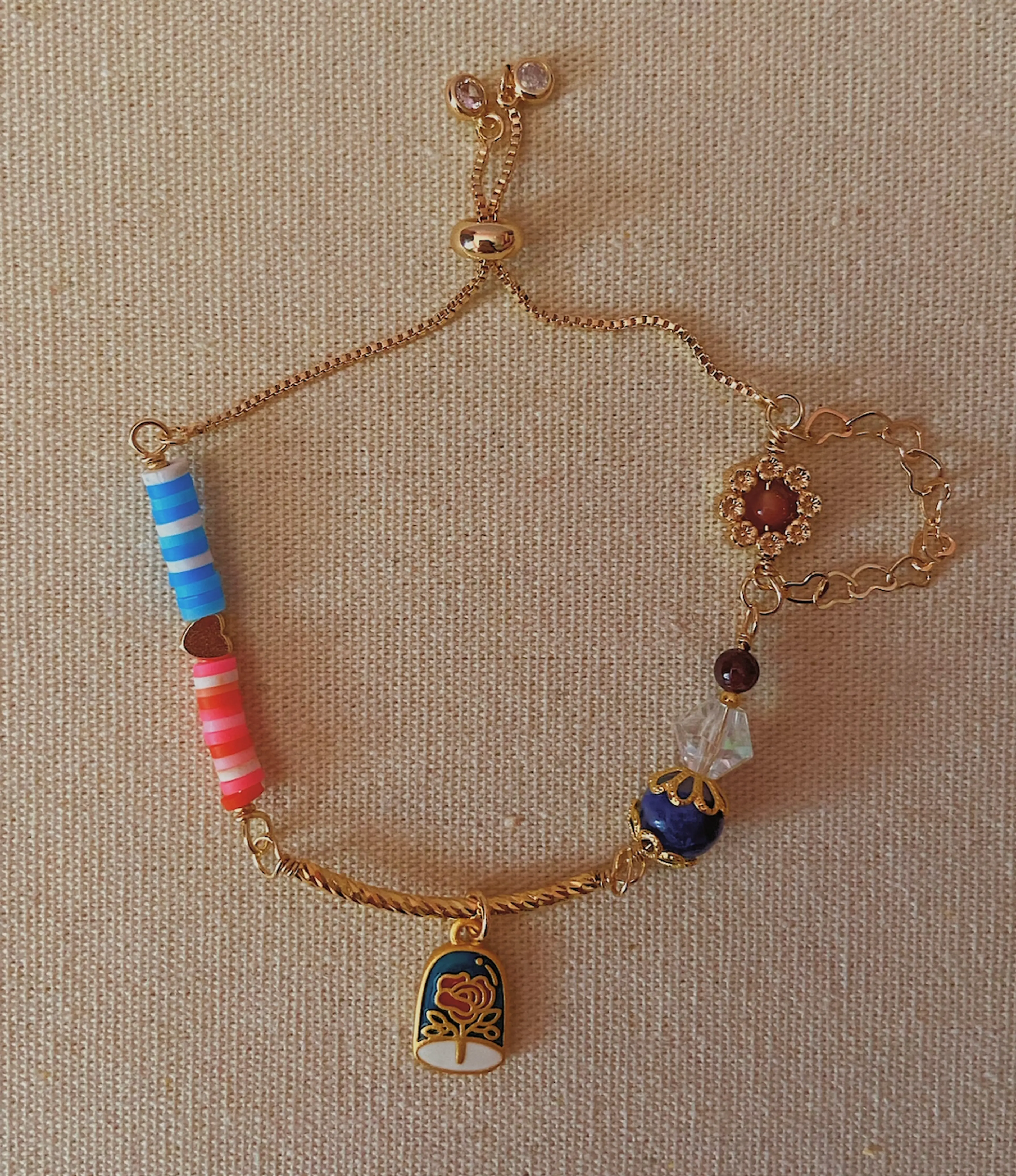 Vintage Rose Push-Pull Bracelet