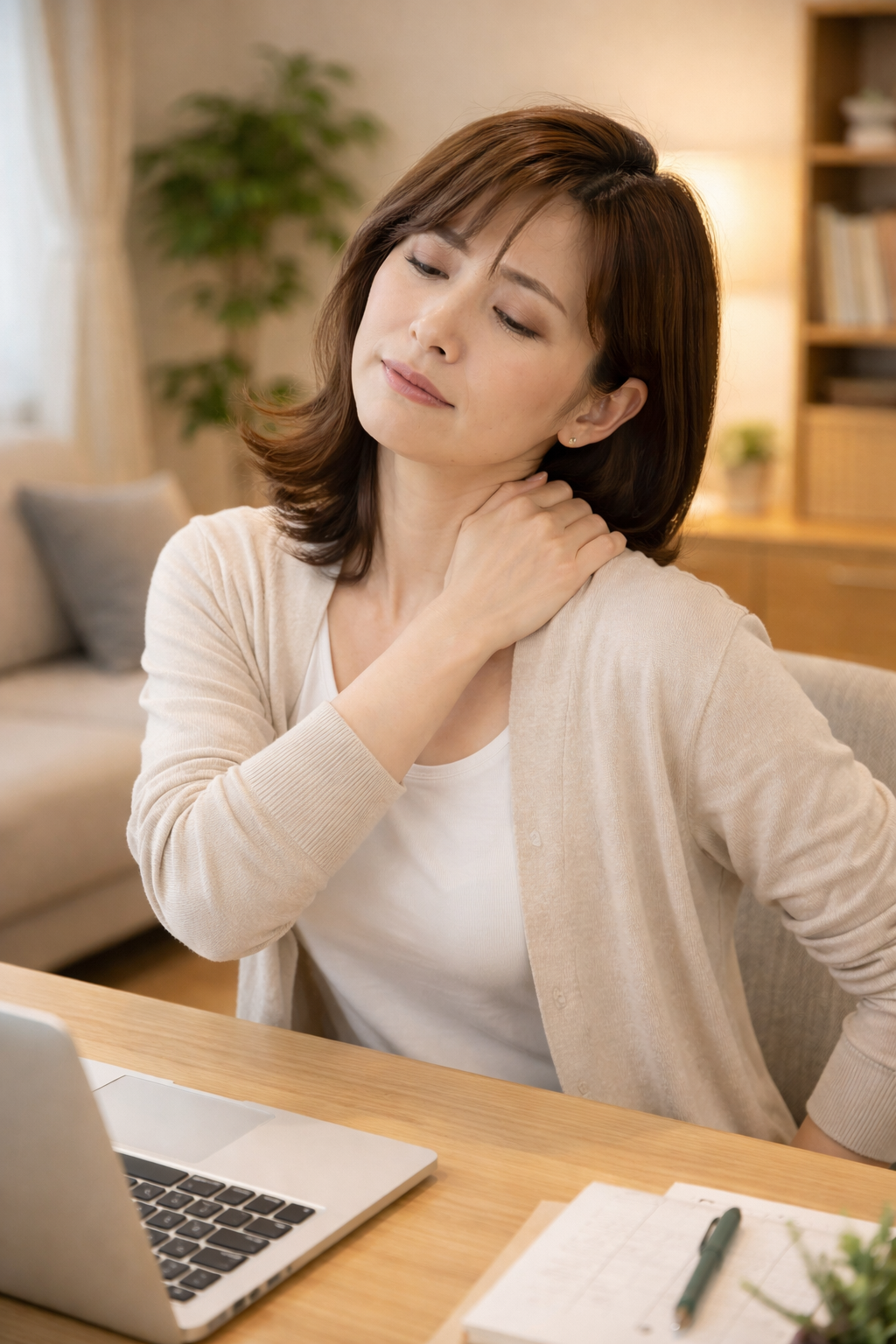 横手市の整体院で腰痛・肩こりに悩む患者のイメージ