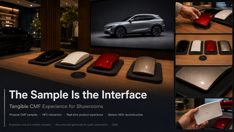 The Sample Is the Interface — A Tangible CMF Experience for Showrooms