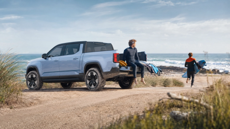 coastal scene, rear view.