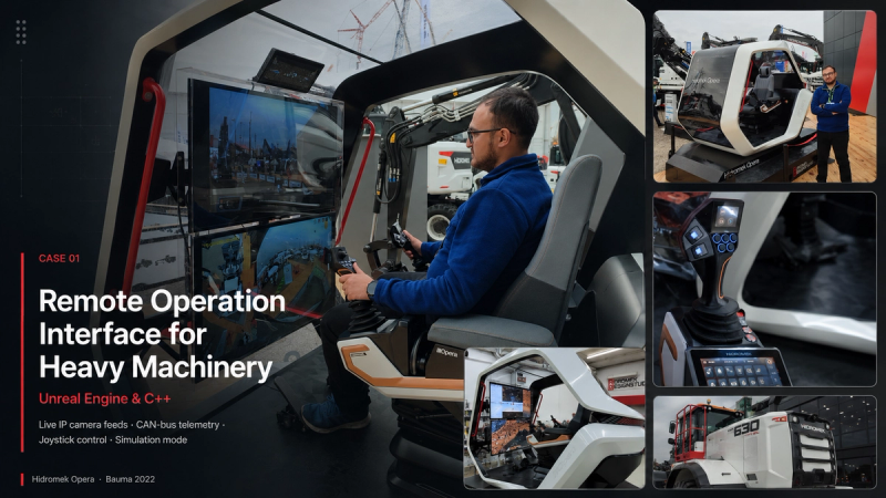 Remote Operation Interface for Heavy Machinery — Unreal Engine & C++