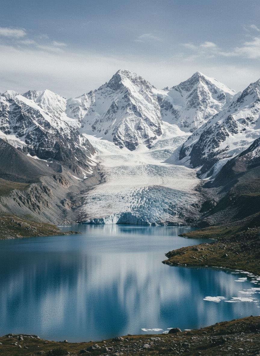Tavan Bogd peaks under morning light