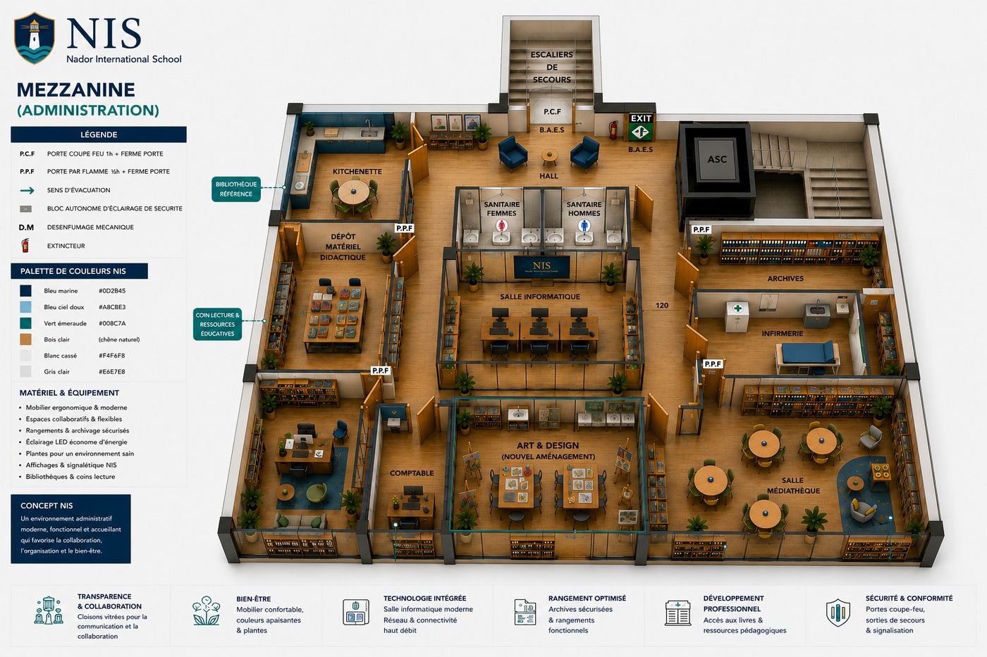 Mezzanine — Art & Design, ICT and library.