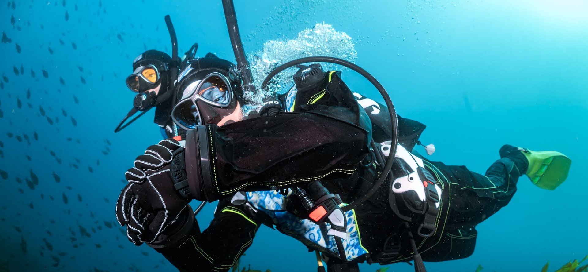 diver advancing skills at the poor knights islands new zealand