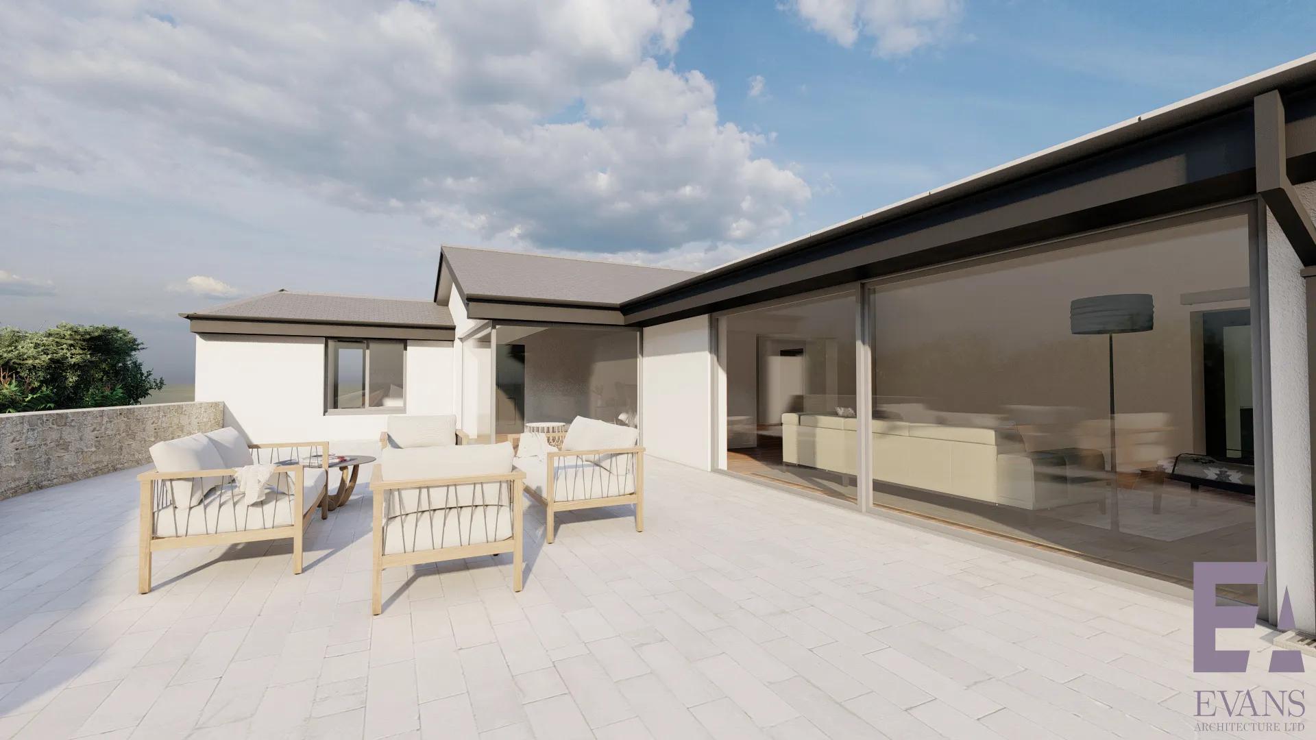 Exterior shot with decking area